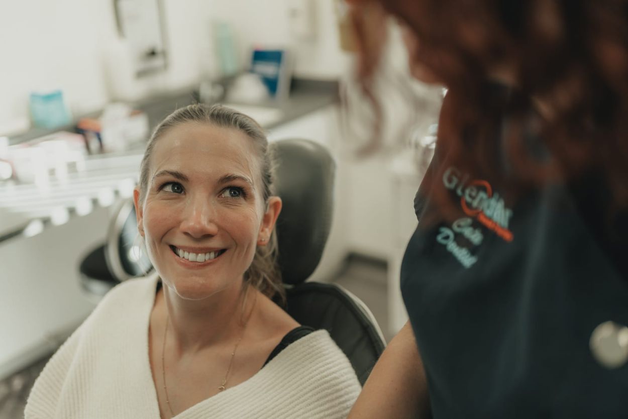 Patient with a confident new smile after a smile makeover at Glendair Dental